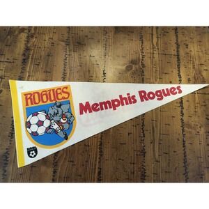 Vintage Memphis Rogues NASL Soccer Pennant Elephant Logo Felt Banner USA